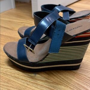 Montego Bay Club Navy and Multicolor Wedges